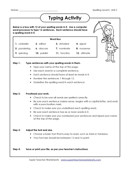 Worksheets and Puzzles - Typing Sentences (E-2) Worksheets and Puzzles - Typing Sentences (E-2)