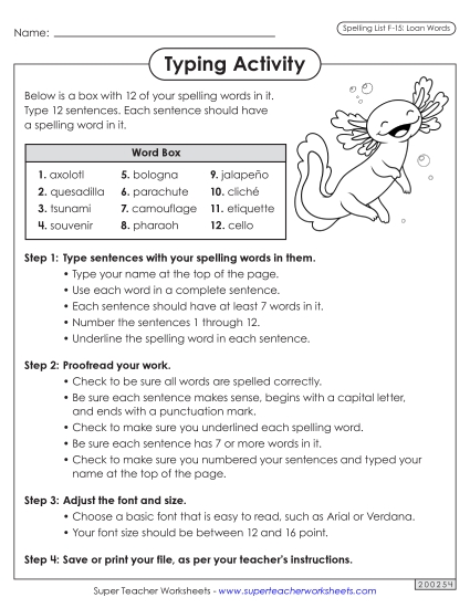 Worksheets and Puzzles - Typing Sentences (F-15) Worksheets and Puzzles - Typing Sentences (F-15)
