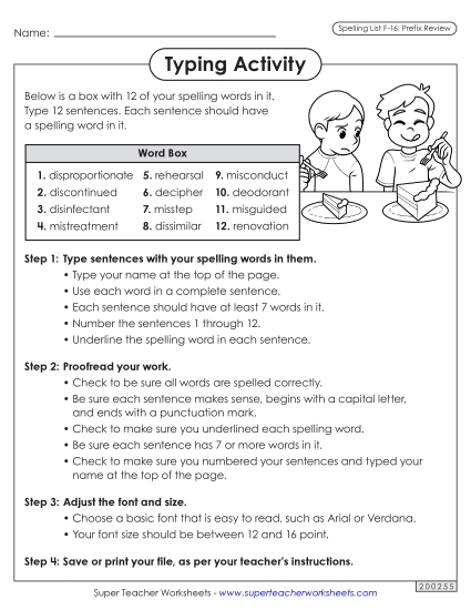 Worksheets and Puzzles - Typing Sentences (F-16) Worksheets and Puzzles - Typing Sentences (F-16)