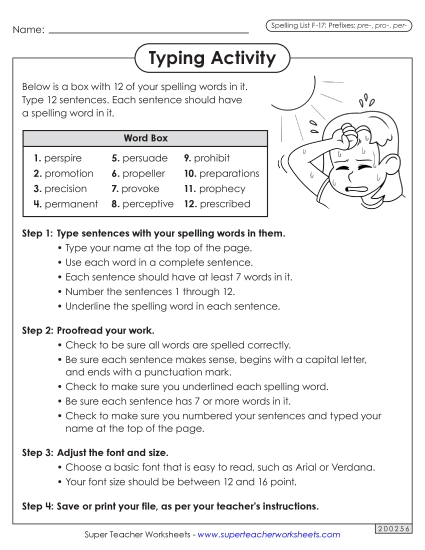 Worksheets and Puzzles - Typing Sentences (F-17)