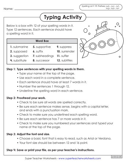 Worksheets and Puzzles - Typing Sentences (F-19) Worksheets and Puzzles - Typing Sentences (F-19)