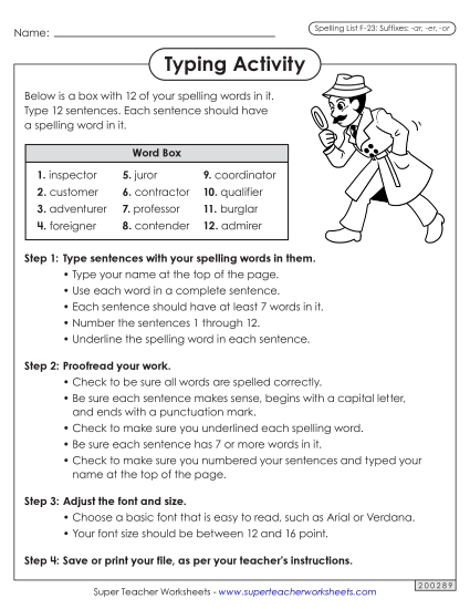 Worksheets and Puzzles - Typing Sentences (F-23) Worksheets and Puzzles - Typing Sentences (F-23)