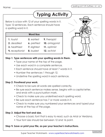 Worksheets and Puzzles - Typing Sentences (F-24) 