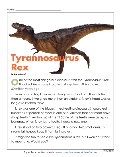 Nonfiction - Tyrannosaurus Rex Nonfiction - Tyrannosaurus Rex