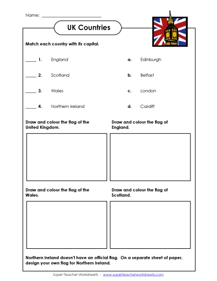 UK Worksheets - UK Countries