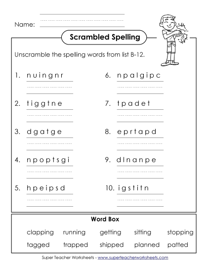 Worksheets - Unscramble (B-12)