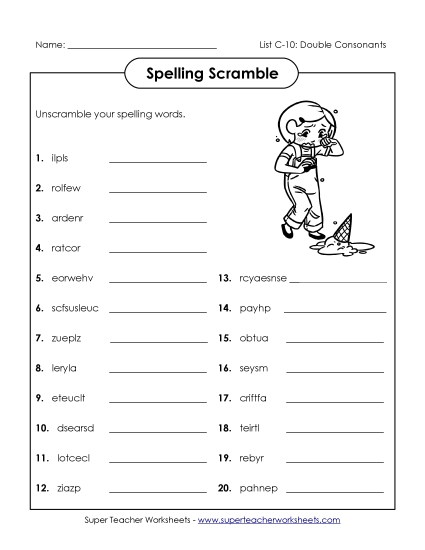 Worksheets - Unscramble (C-10) Worksheets - Unscramble (C-10)