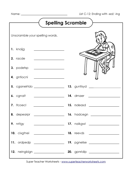 Worksheets - Unscramble (C-12)