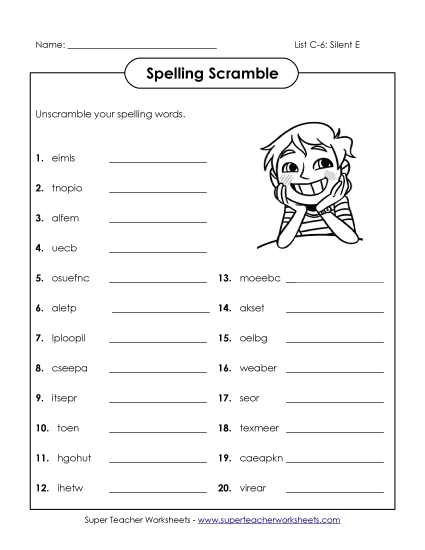 Worksheets - Unscramble (C-6)
