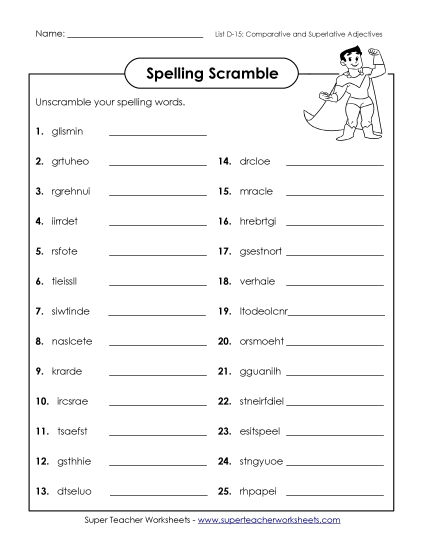 Worksheets - Unscramble (D-15)