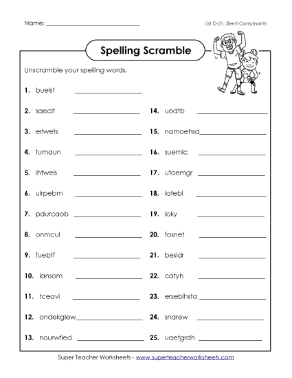 Worksheets - Unscramble (D-21)