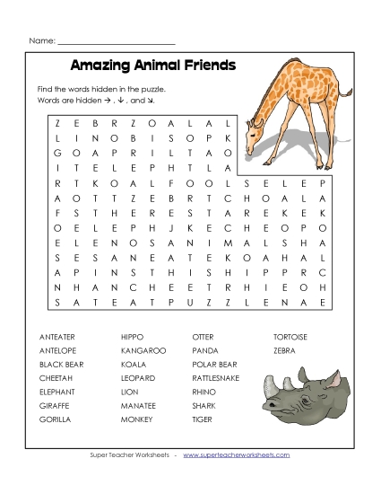 Unsolvable Word Seaches - Unsolvable Animal Word Search Unsolvable Word Seaches - Unsolvable Animal Word Search