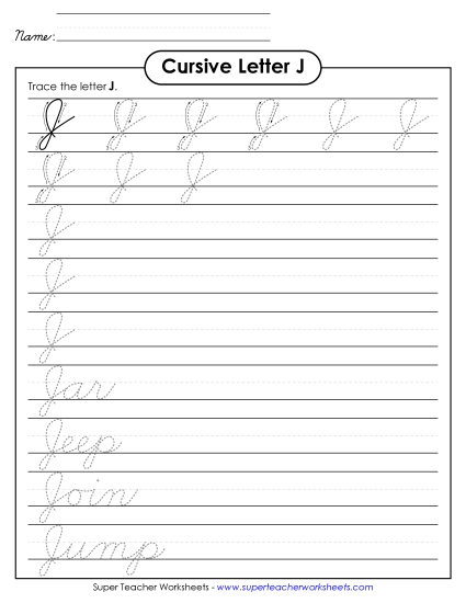Capital Cursive Letters - Uppercase cursive J Capital Cursive Letters - Uppercase cursive J