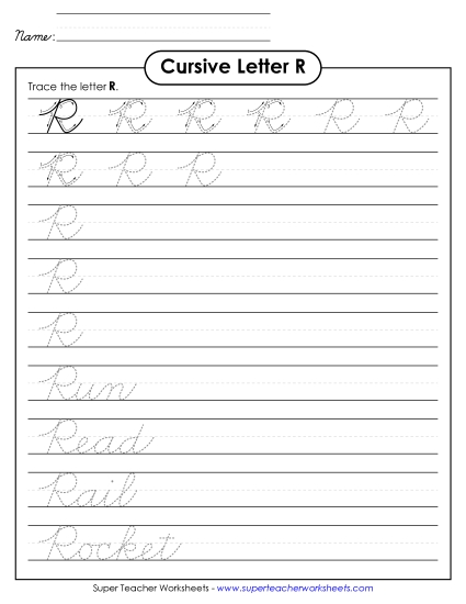 Capital Cursive Letters - Uppercase cursive R Capital Cursive Letters - Uppercase cursive R