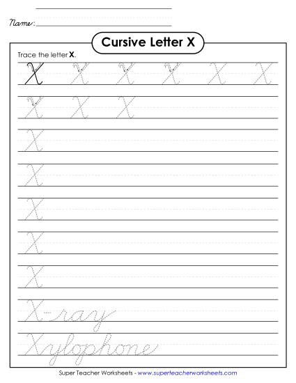 Capital Cursive Letters - Uppercase cursive X Capital Cursive Letters - Uppercase cursive X