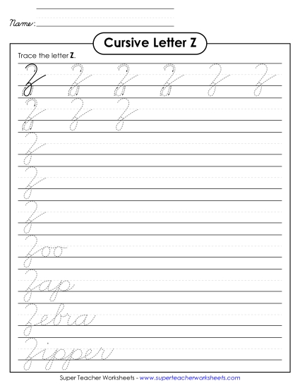 Capital Cursive Letters - Uppercase cursive Z Capital Cursive Letters - Uppercase cursive Z