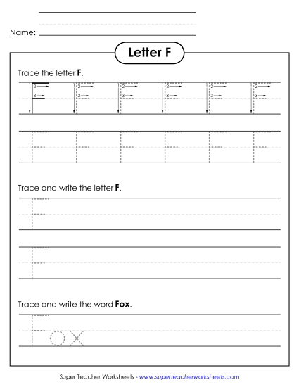 Letter F - Uppercase F (Tracing Dotted Line) Letter F - Uppercase F (Tracing Dotted Line)