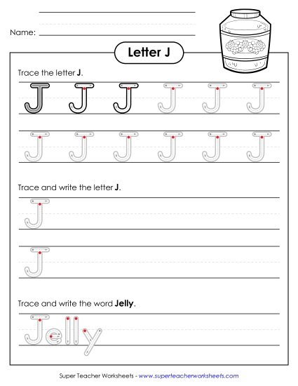 Letter J - Uppercase J (Outlined Letters)