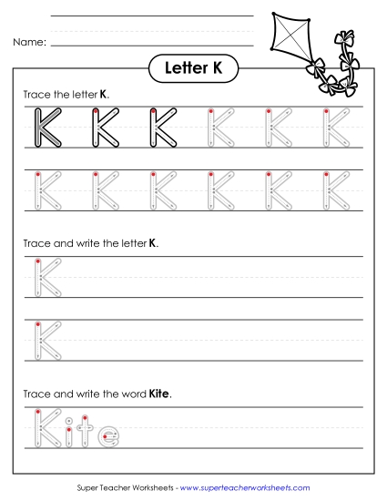 Letter K - Uppercase K (Outlined Letters)