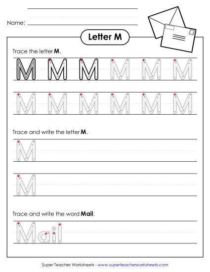 Letter M - Uppercase M (Outlined Letters)