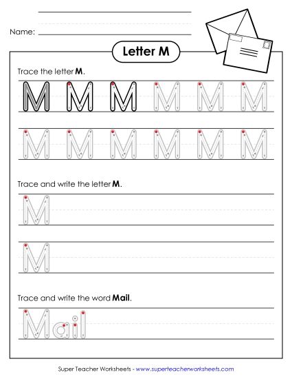 Trace and Print - Uppercase M Writing Practice (Outlined Letters) Trace and Print - Uppercase M Writing Practice (Outlined Letters)