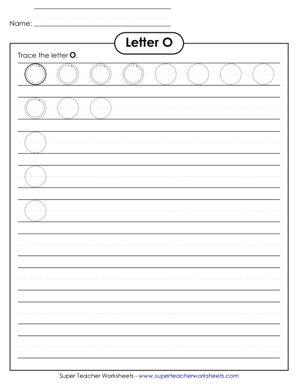 Letter O - Uppercase O (Smaller Font Size)