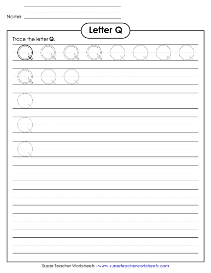 Trace and Print - Uppercase Q (Smaller Font Size) Trace and Print - Uppercase Q (Smaller Font Size)
