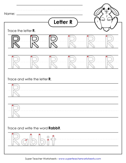 Letter R - Uppercase R (Outlined Letters)