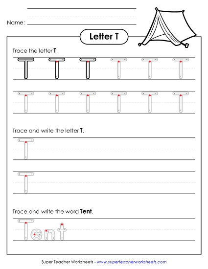 Letter T - Uppercase T (Outlined Letters)