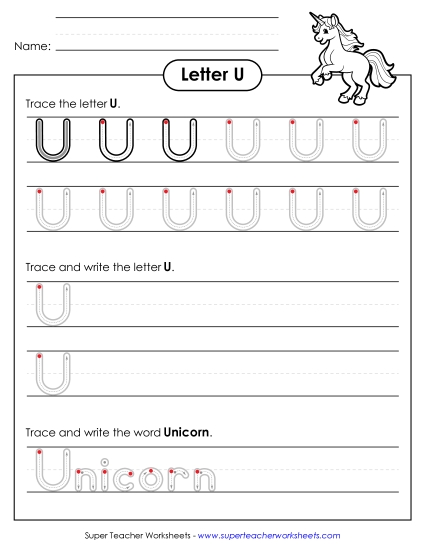 Letter U - Uppercase U (Outlined Letters)