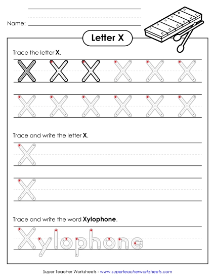 Trace and Print - Uppercase X (Outlined Letters) Trace and Print - Uppercase X (Outlined Letters)