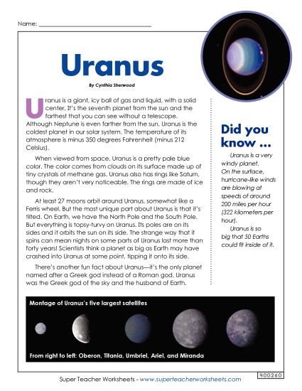 Articles with Questions - Uranus Article & Questions