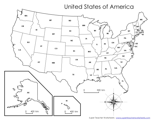 U.S.A. Maps - USA Abbreviations Map U.S.A. Maps - USA Abbreviations Map