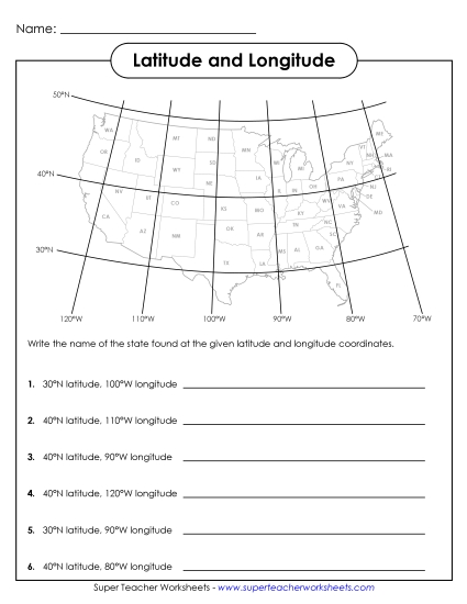 U.S.A. Maps - USA Latitude and Longitude 3 (Easiest) U.S.A. Maps - USA Latitude and Longitude 3 (Easiest)