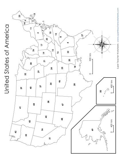 U.S.A. Maps - USA Numbered States Map U.S.A. Maps - USA Numbered States Map