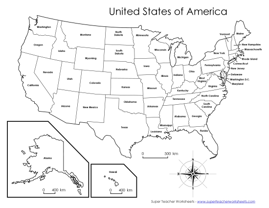 U.S.A. Maps - USA State Names Map U.S.A. Maps - USA State Names Map