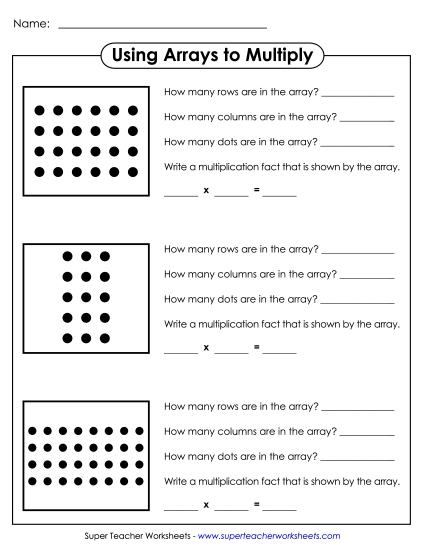 Worksheets and Games - Using Arrays to Multiply Worksheets and Games - Using Arrays to Multiply