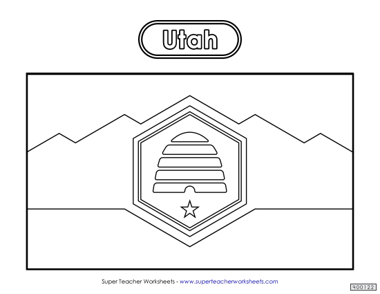 Flags & Seals - Utah Flag Coloring Page Flags & Seals - Utah Flag Coloring Page