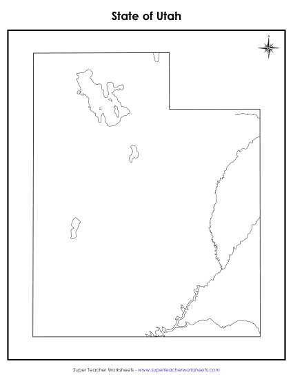 Utah - Utah Map (No Bordering States)