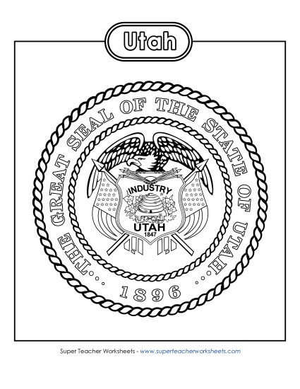 Flags & Seals - Utah State Seal (Black & White) Flags & Seals - Utah State Seal (Black & White)