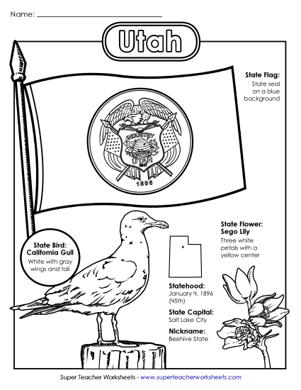 Symbols - Utah State Symbols Coloring Page Symbols - Utah State Symbols Coloring Page
