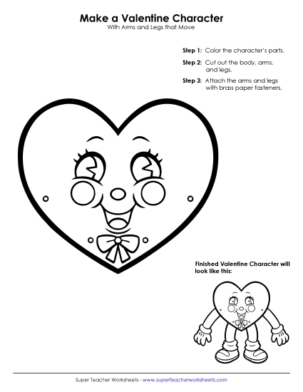 Valentine Crafts & Activities - Valentine's Day Cut-Out Craft
