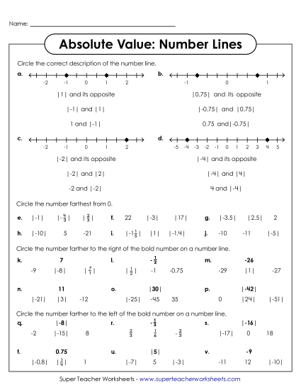Absolute Values - Value v. Absolute Value Absolute Values - Value v. Absolute Value