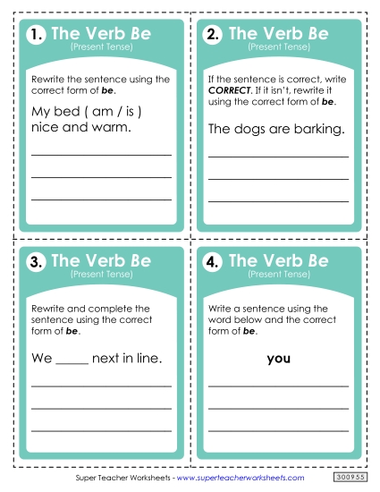 Verbs: <i>Be</i> Present Tense Verbs: <i>Be</i> Present Tense
