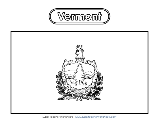 Flags & Seals - Vermont Flag Coloring Page