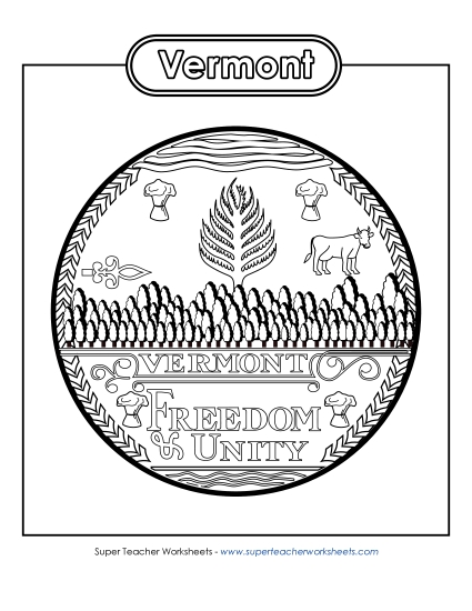 Flags & Seals - Vermont State Seal (Black & White)