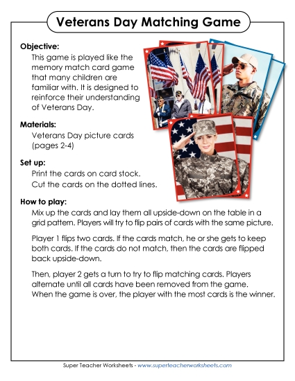Activities - Veterans Day Memory Match Game Activities - Veterans Day Memory Match Game