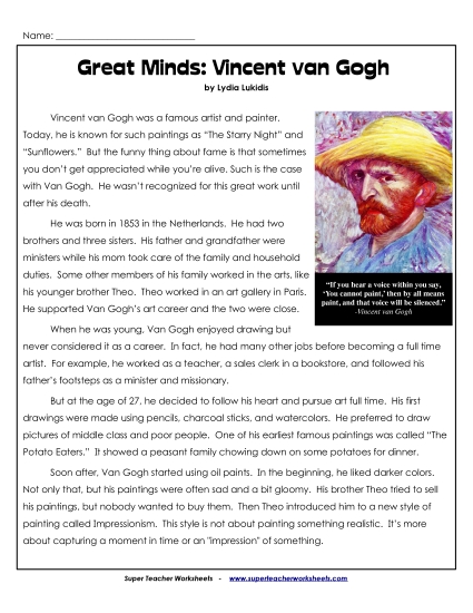Vincent van Gogh Vincent van Gogh