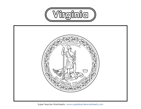 Flags & Seals - Virginia Flag Coloring Page