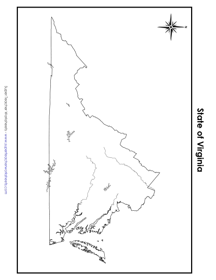 Virginia - Virginia Map (No Bordering States)